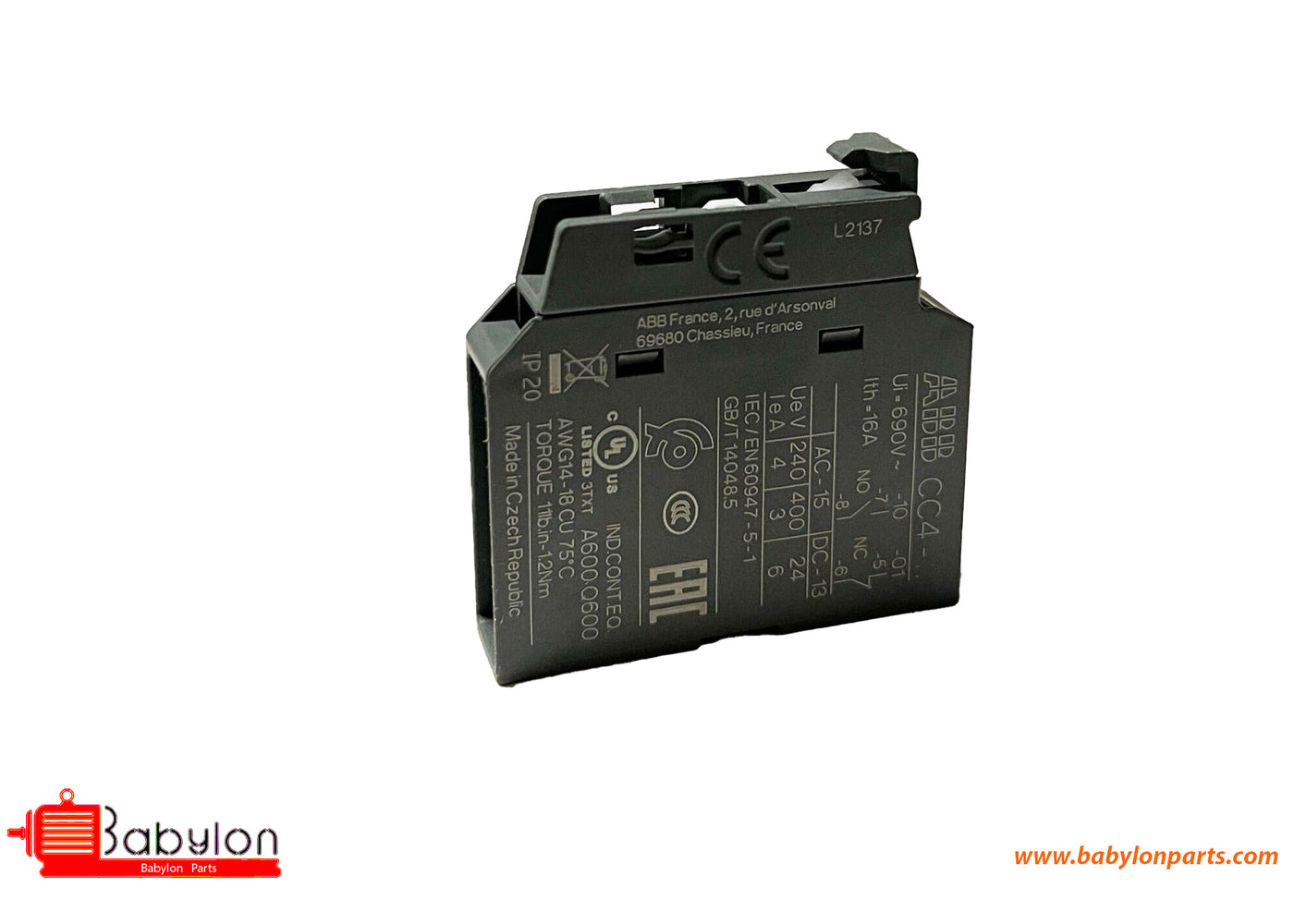 ABB Auxiliary Contact Block CC4-01 - Babylon Parts